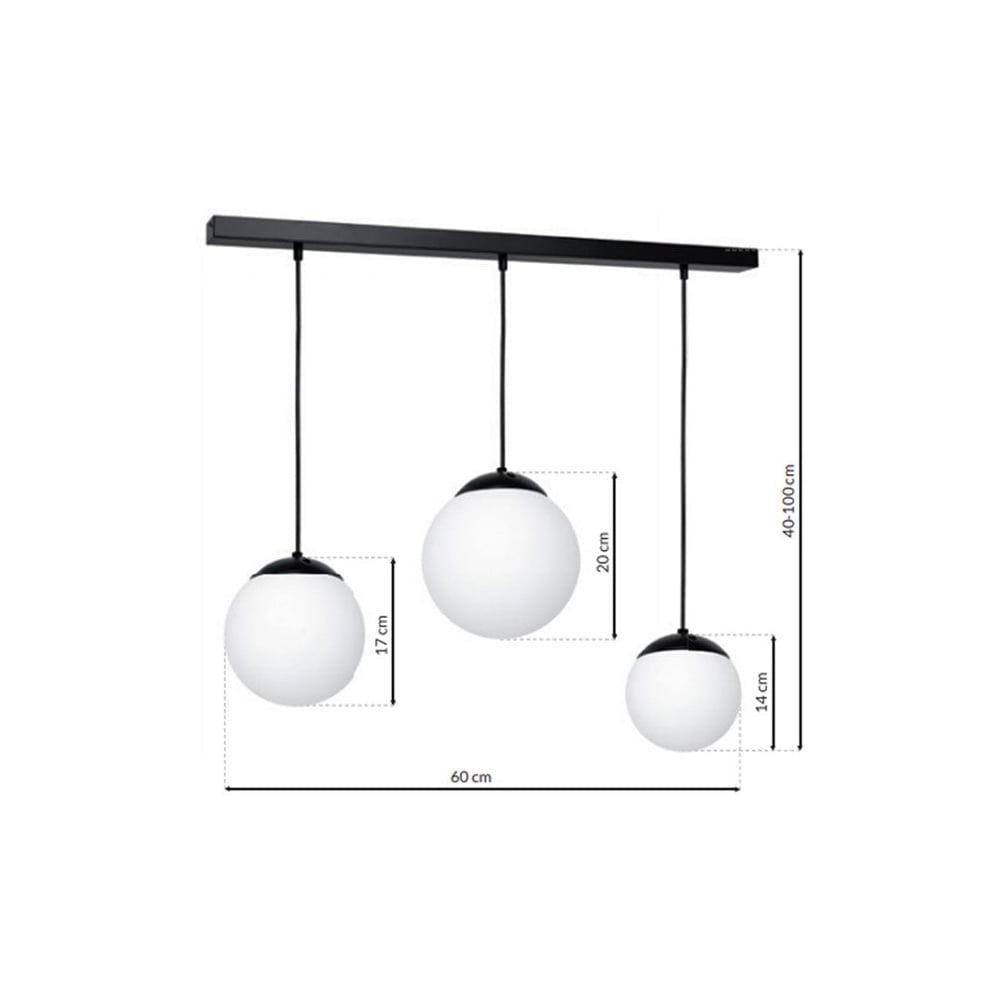 Milagro Lima Down Black Pendant Lamp 230V Image 7
