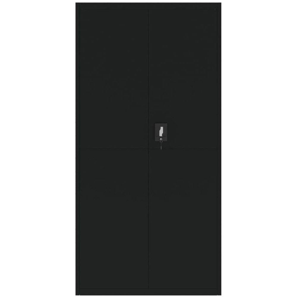 vidaXL 2 Door 5 Shelf Black Powder Coated Steel Lockable File Cabinet Image 3