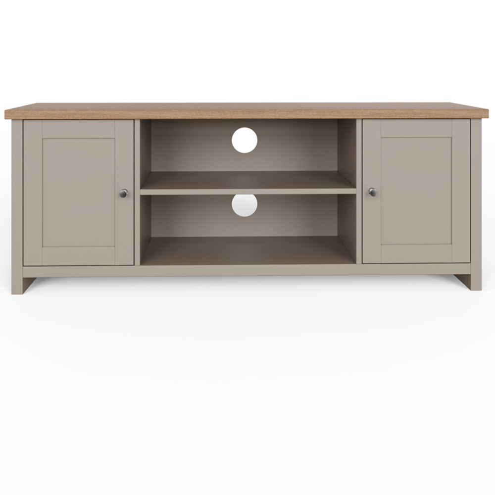 GFW Lancaster 2 Door 2 Shelf Grey Large TV Cabinet Image 4