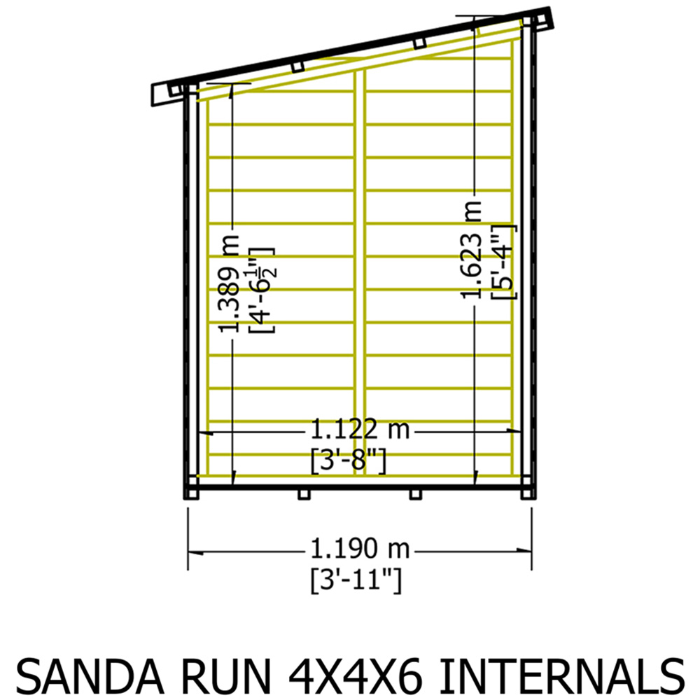 Shire Sanda 8.5ft x 4ft Shiplap Run Pent Shed Image 4