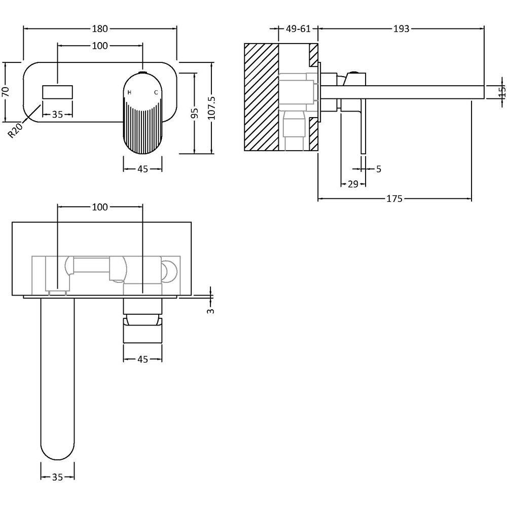 nuie Cyprus Brushed Bronze 2 Tap Hole Basin Mixer Image 3