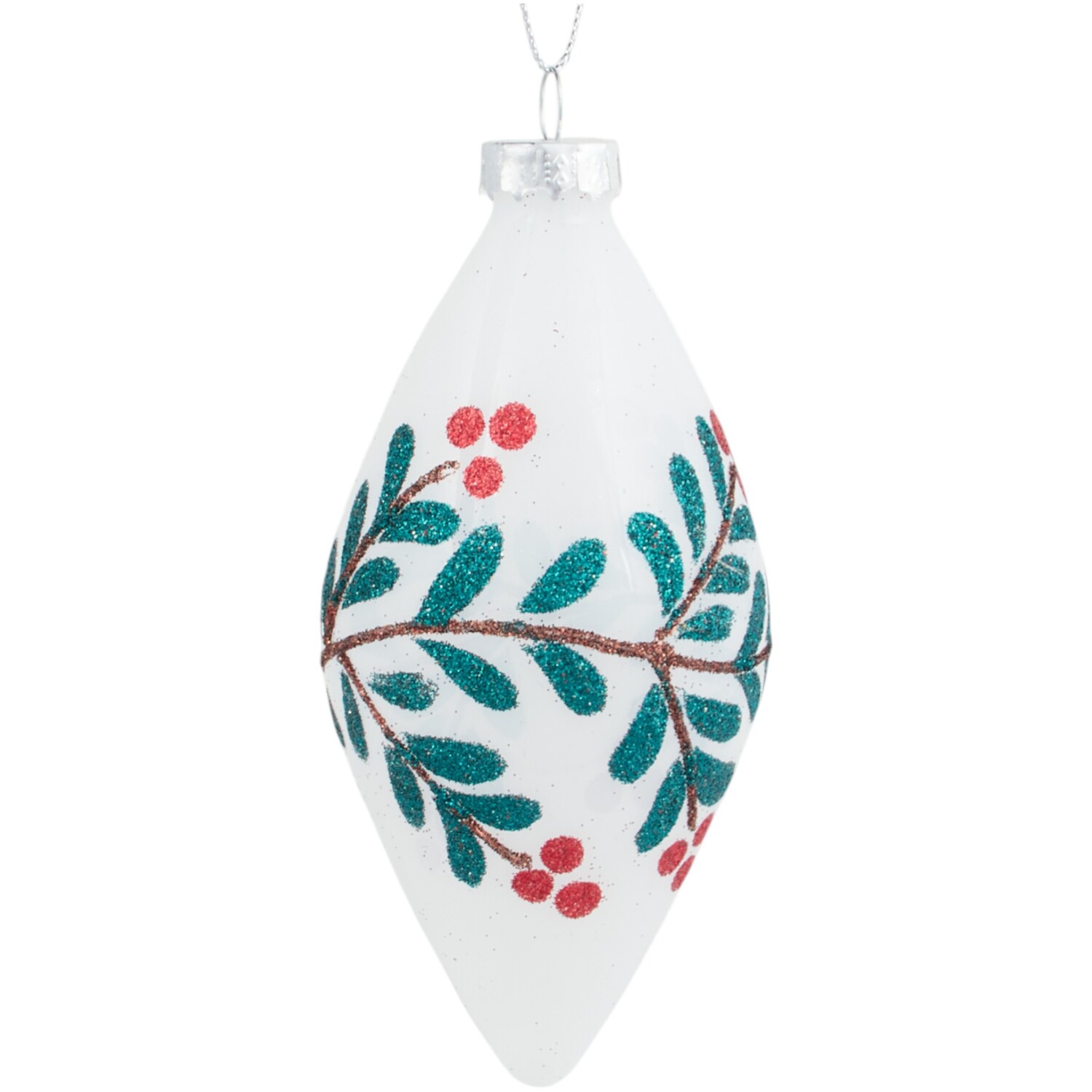Berry Fern Glitter Droplet White Image 1
