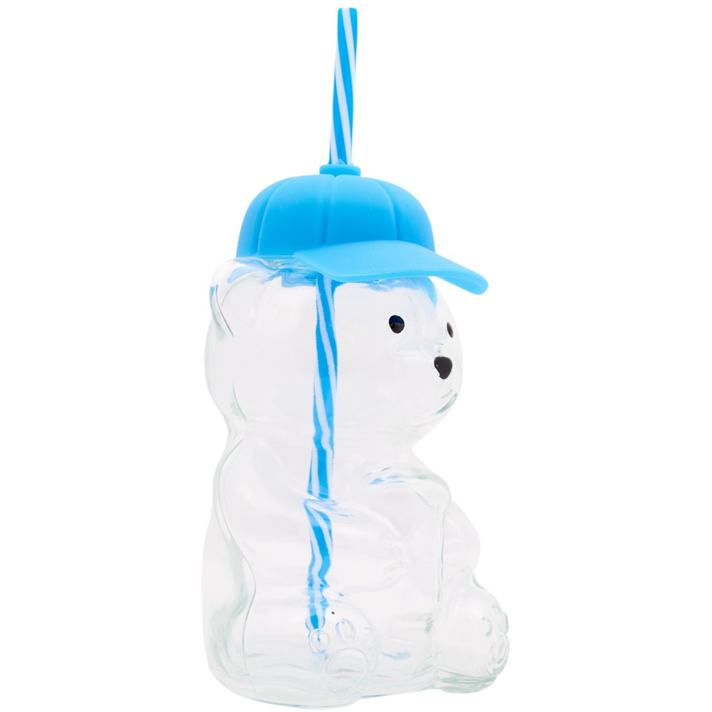 Bear Drinking Jar with Silicone Lid and Straw Image 9