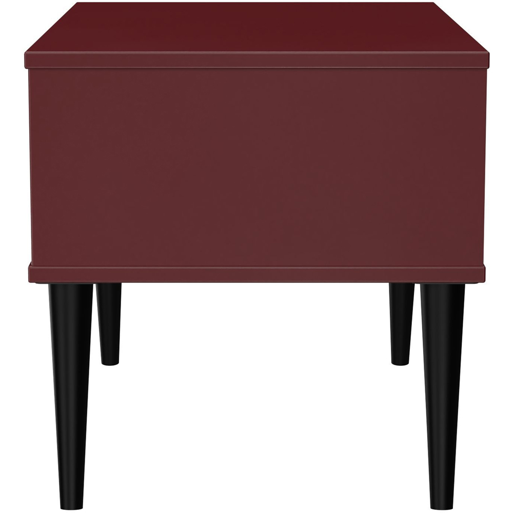 Crowndale Hong Kong Single Drawer Matt Red and Black Wide Side Table Ready Assembled Image 4