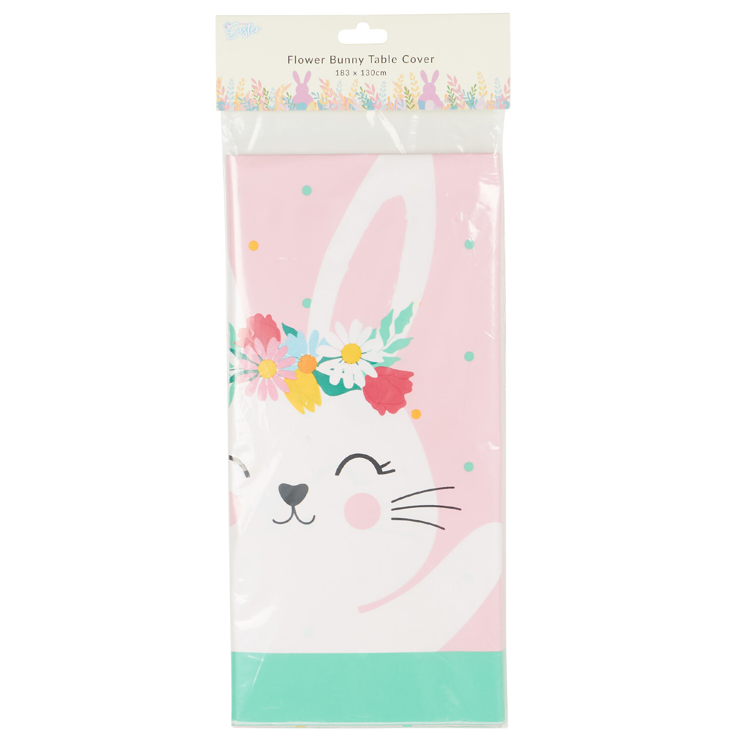 Flower Bunny Table Cloth - Pink Image 2