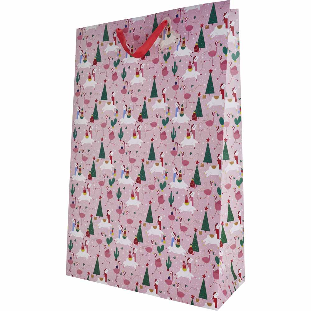 Wilko Festive Fiesta Christmas Gift Bag Jumbo Wilko