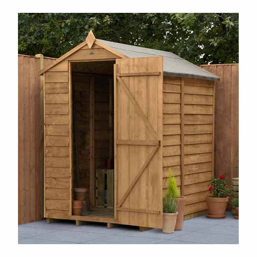 Forest Garden 6x4 Apex Security Overlap Garden Shed Dip Treated