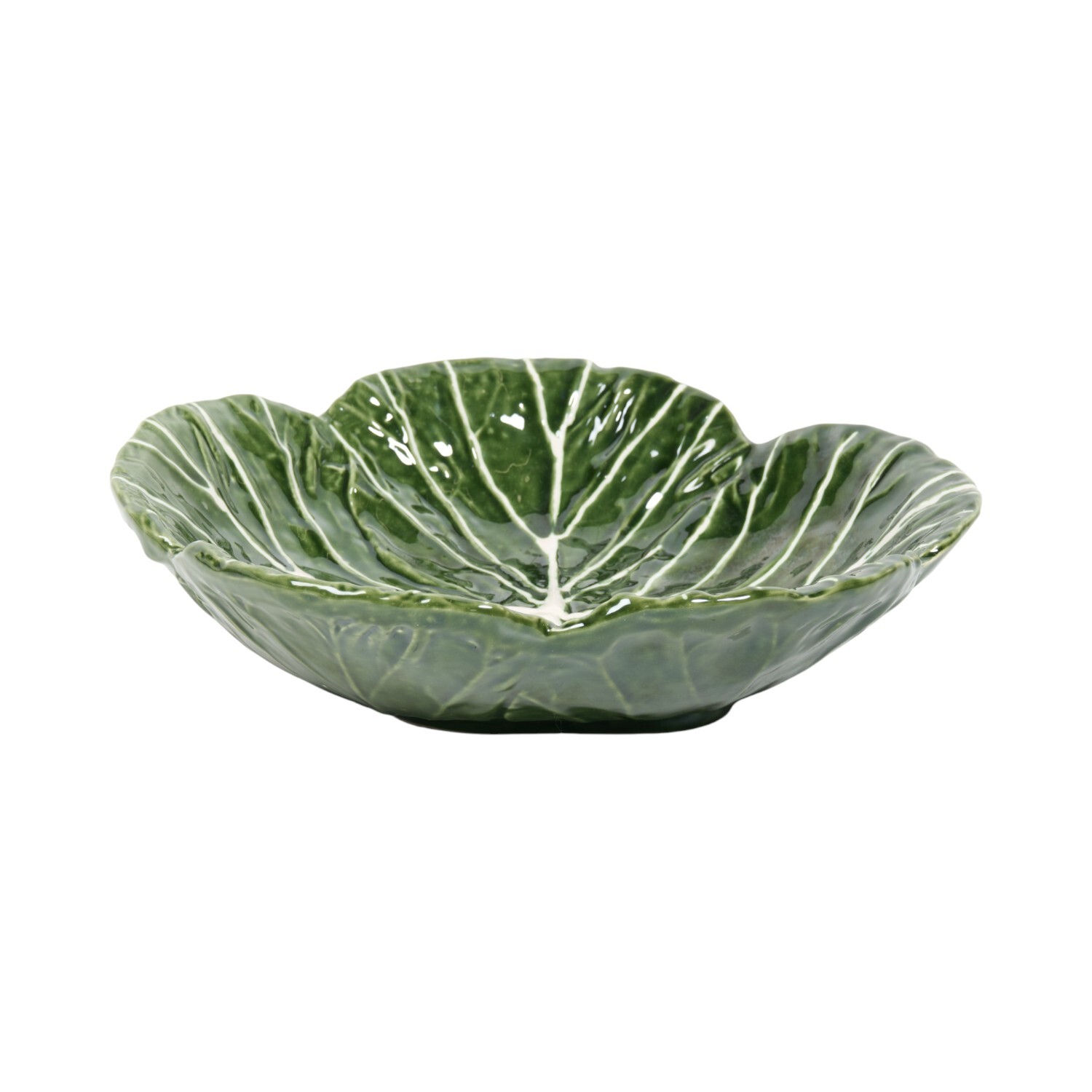 Embossed Cabbage Leaf Bowl Green Image 3