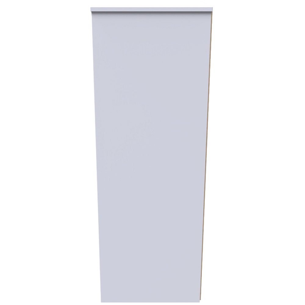 Crowndale Monaco 5 Drawer Grey Gloss and White Tall Bedside Cabinet Ready Assembled Image 4