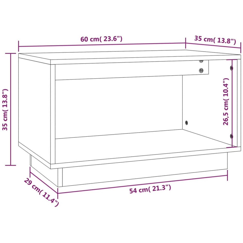 vidaXL Single Open Shelf Honey Brown TV Cabinet Image 7