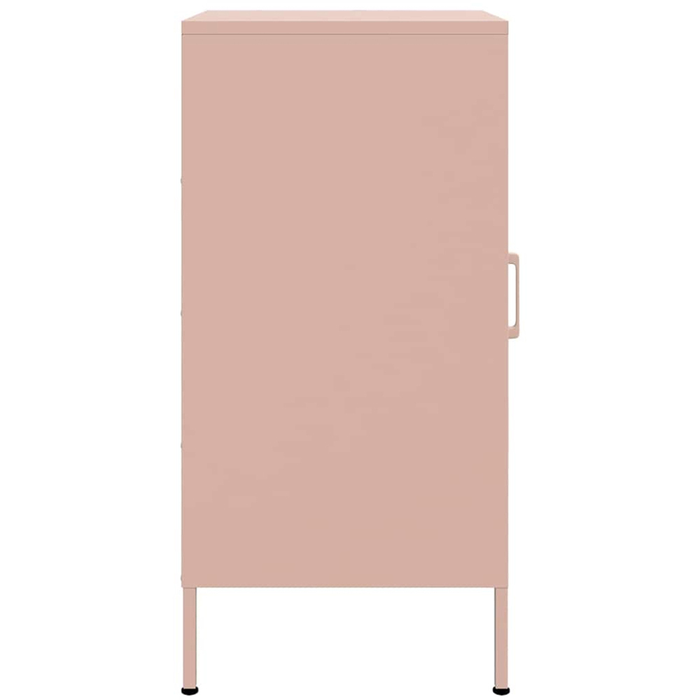 vidaXL Single Door Pink Metal Sideboard Set of 2 Image 7