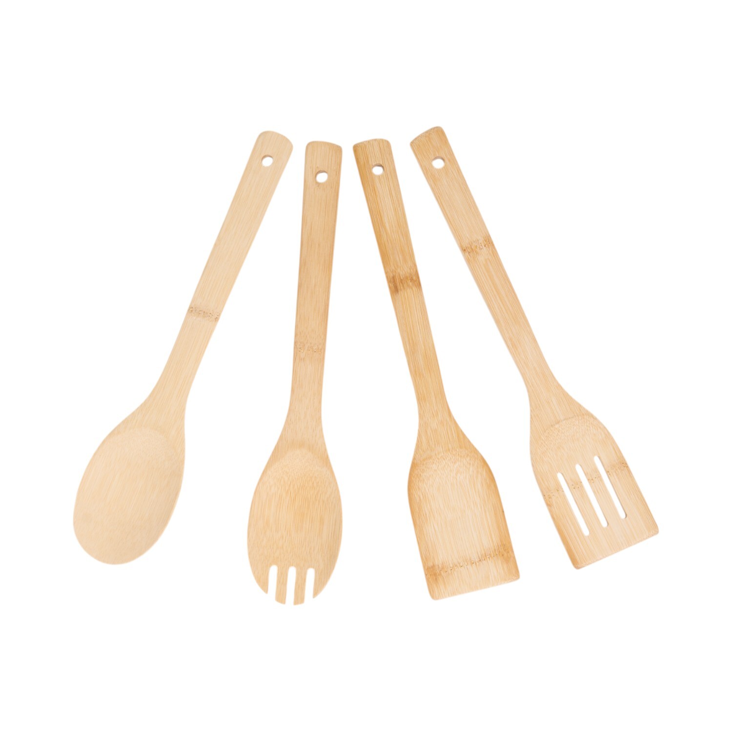 4 Piece Bamboo Kitchen Utensil Set Natural Image 1