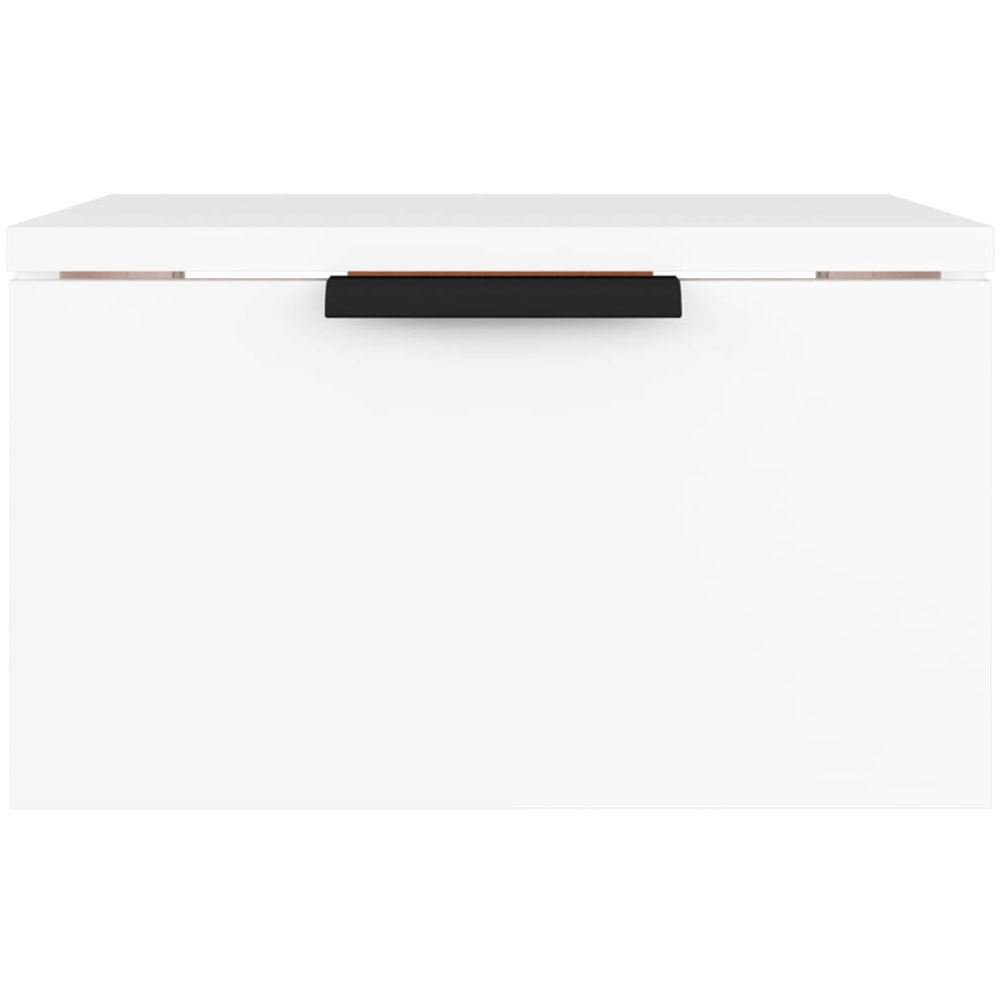 vidaXL Set of 2 White Wall Mounted Bedside Cabinet Image 4