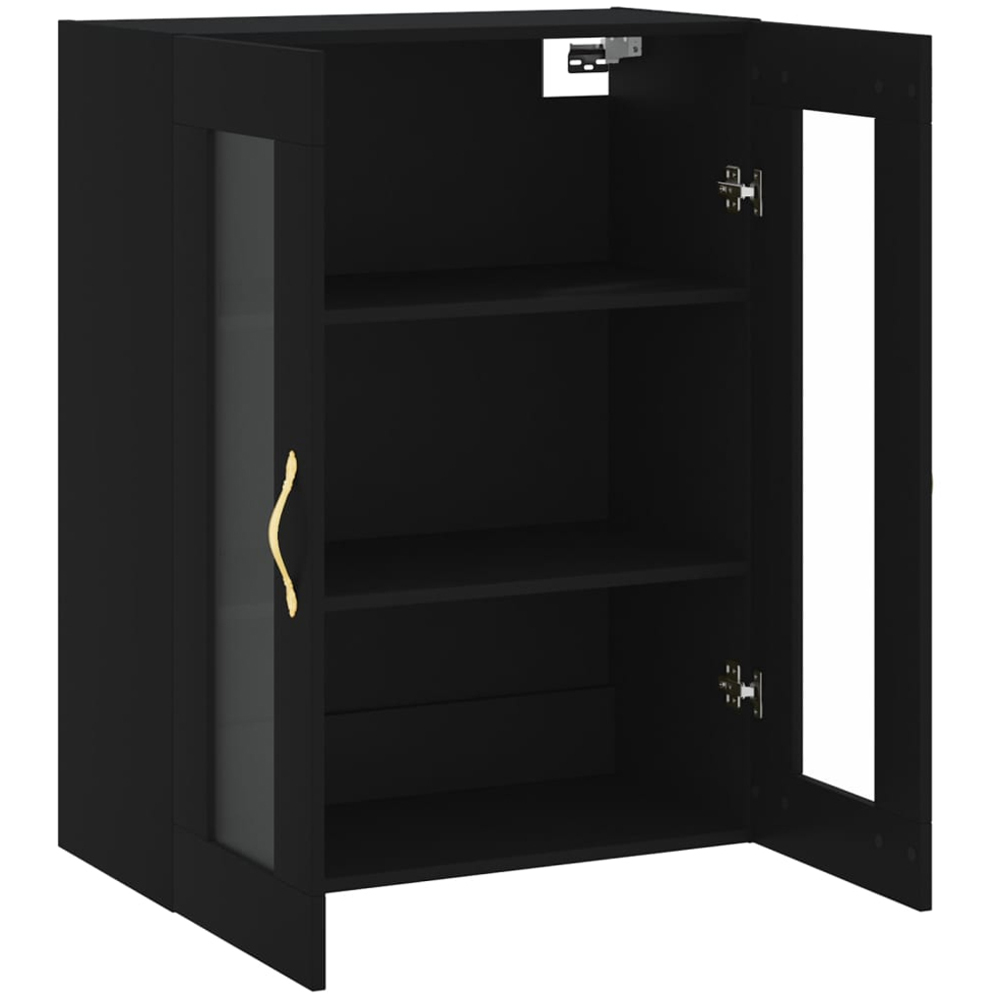 vidaXL 2 Door 3 Shelf Black Wall Mounted Cabinet Image 6