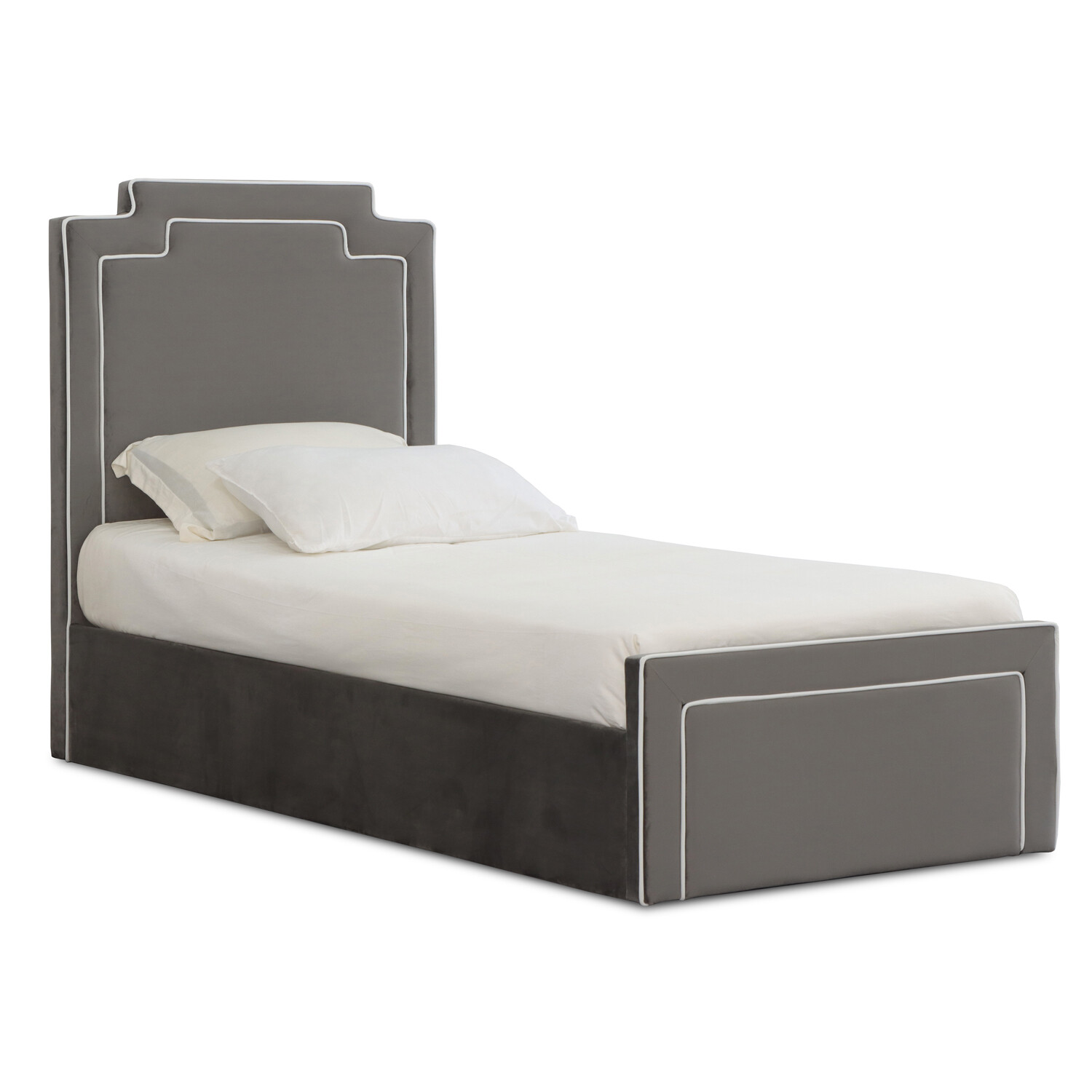 Amelia Single Grey Ottoman Bed Image 8
