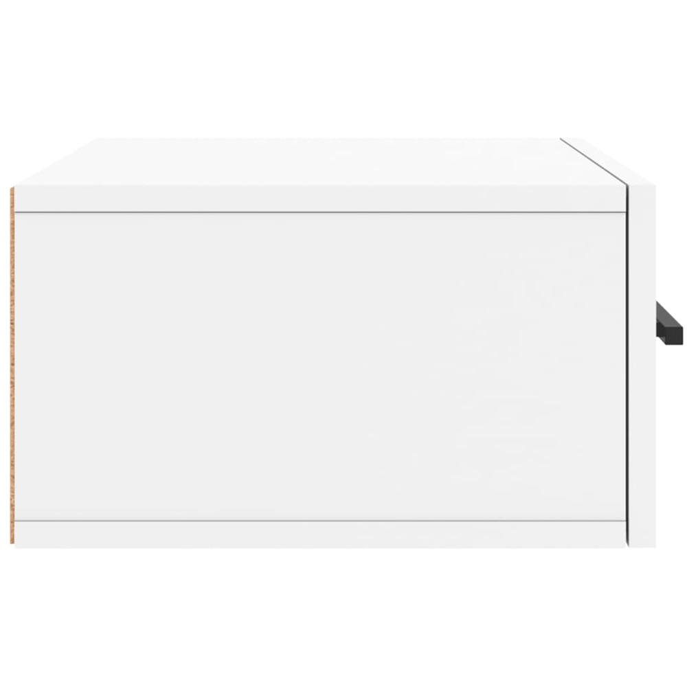 vidaXL Single Drawer White Wall Mounted Bedside Cabinet Image 7