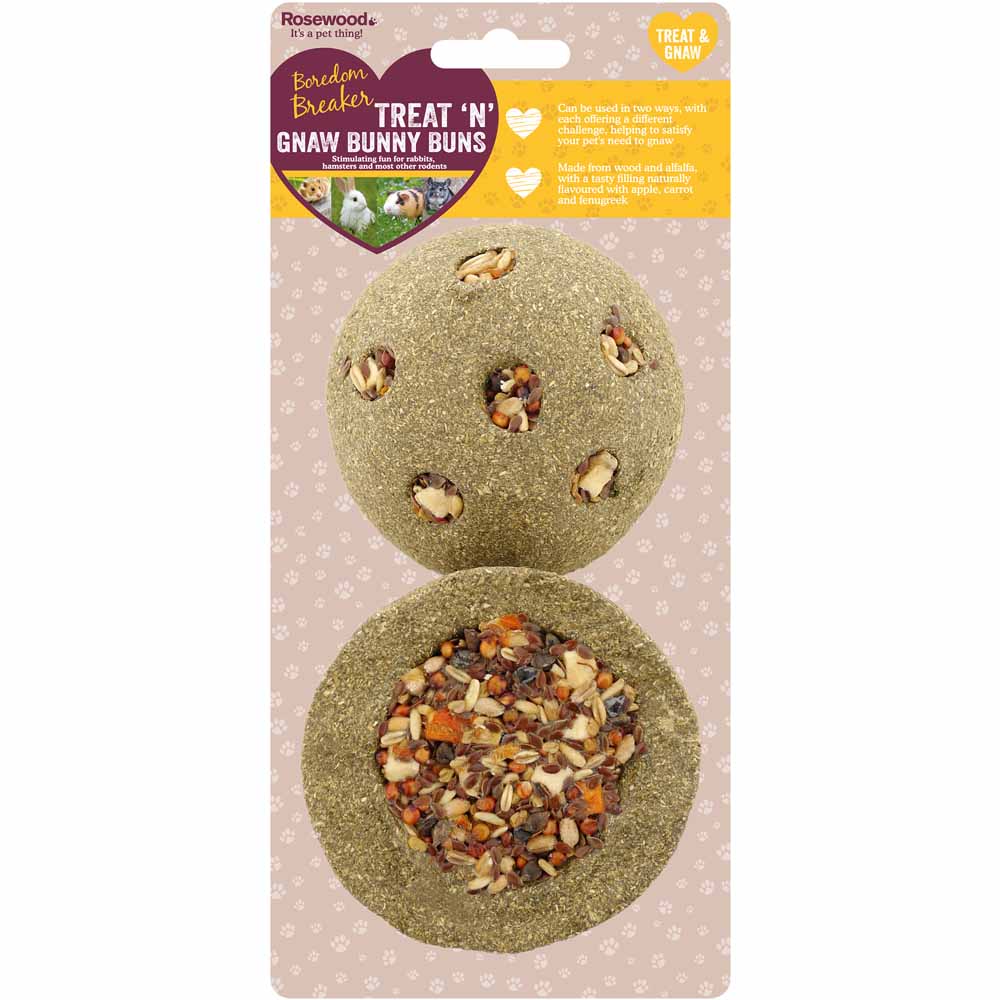 Rosewood Small Animal Treat Treat 'N' Gnaw Bunny Buns 2 Pack Image 3