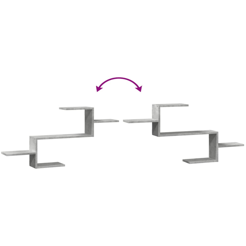 vidaXL 104 x 15 x 49cm Concrete Grey Wall Shelf Image 6