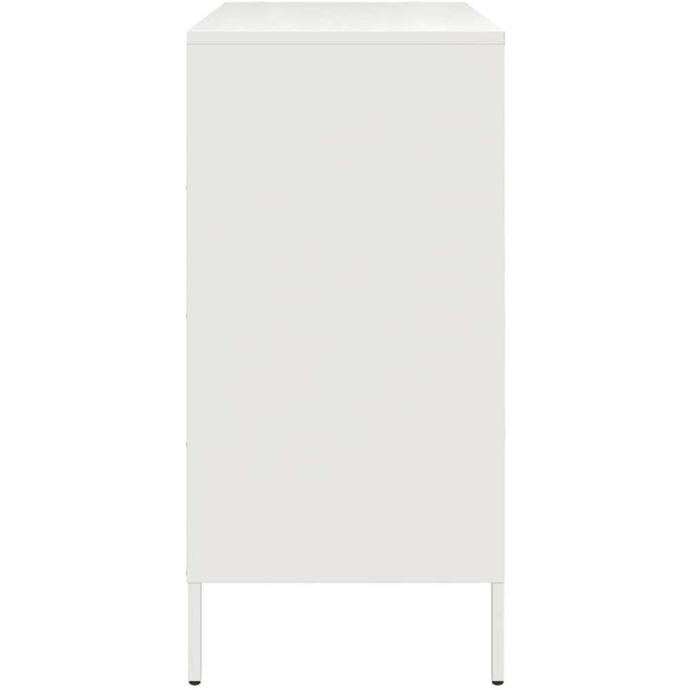 vidaXL 4 Door Steel White Sideboard Image 5