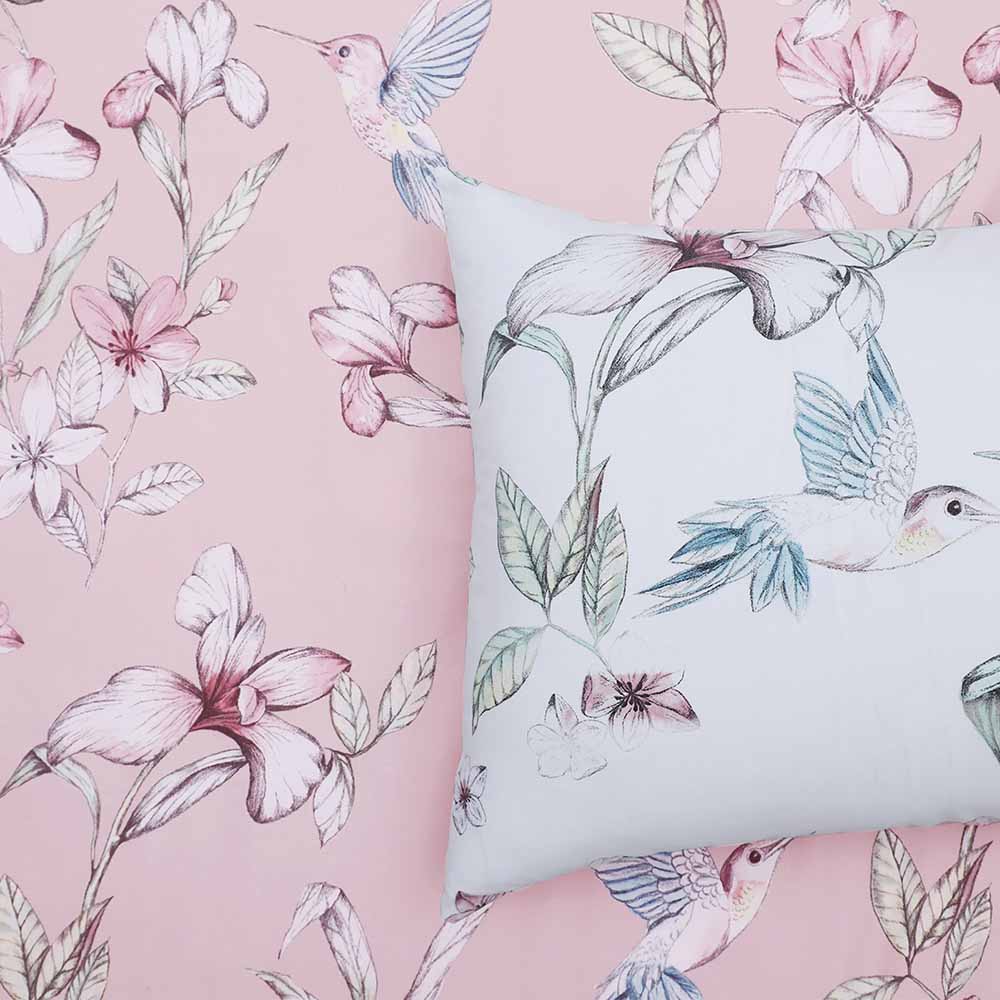 Wilko Single Blush Humming Bird Floral Duvet Set Image 4
