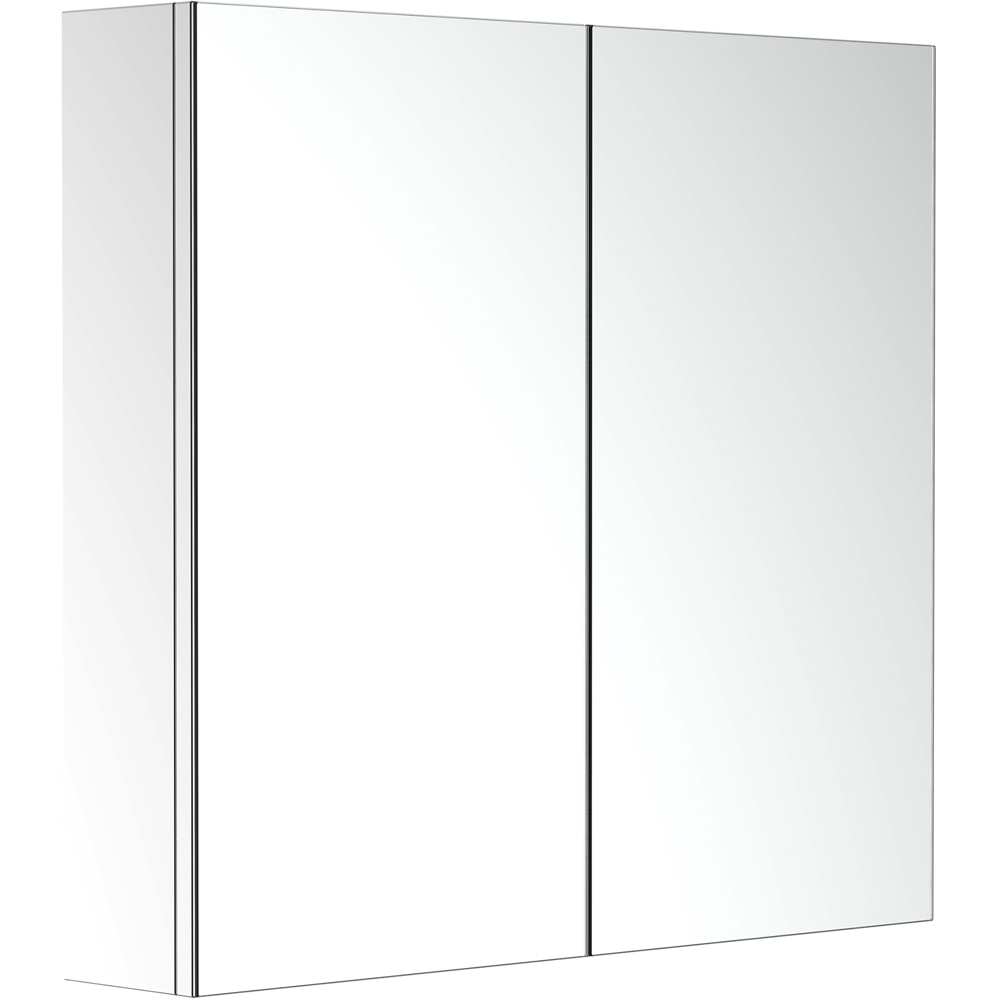 HOMCOM Silver Bathroom Cabinets with Mirror Image 2