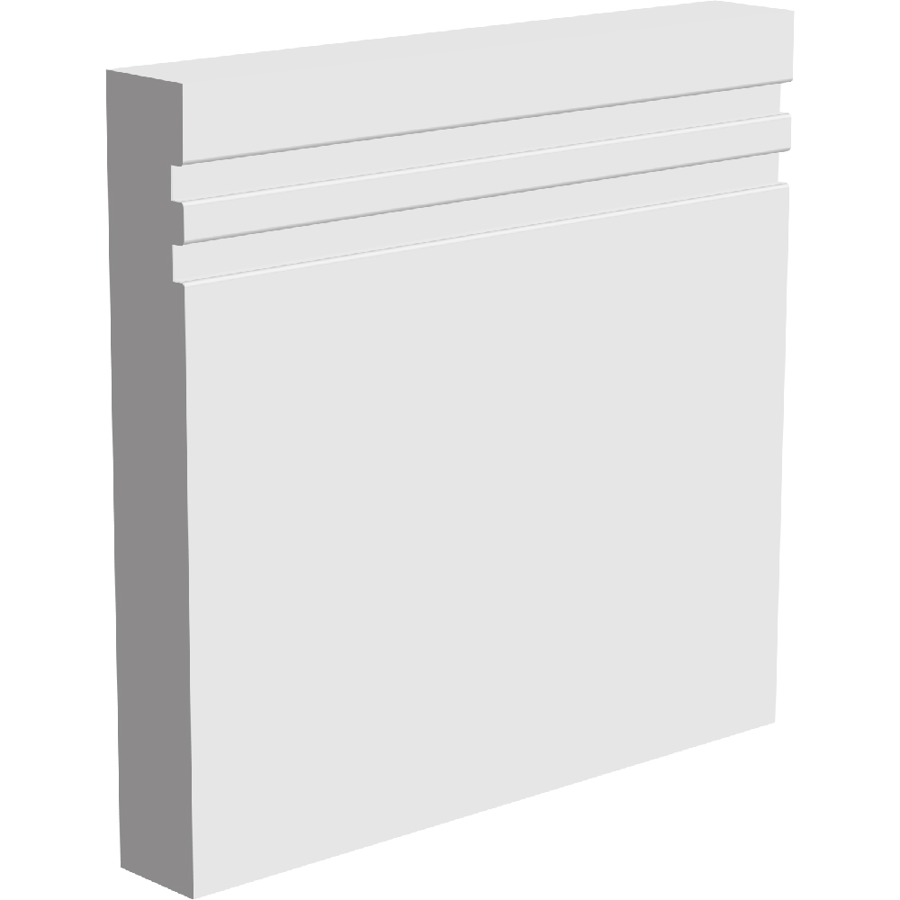 National Skirting White Groove II Primed Skirting Board 18mm 250 x 4200mm Image 1