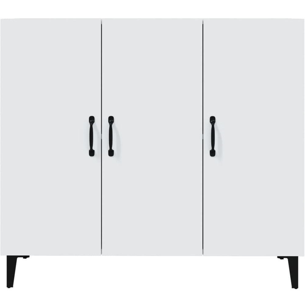 vidaXL 3 Door White Sideboard Image 4
