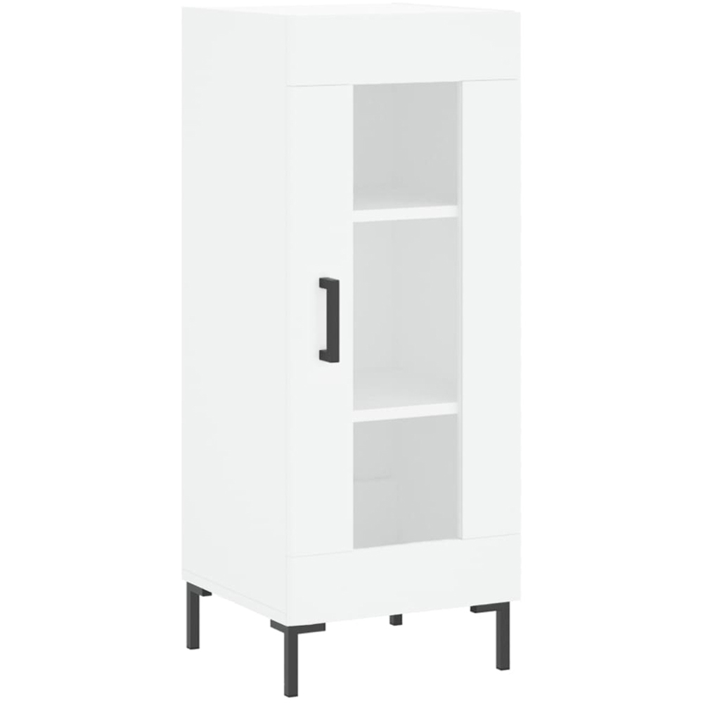 vidaXL Single Glass Door White Sideboard Image 2