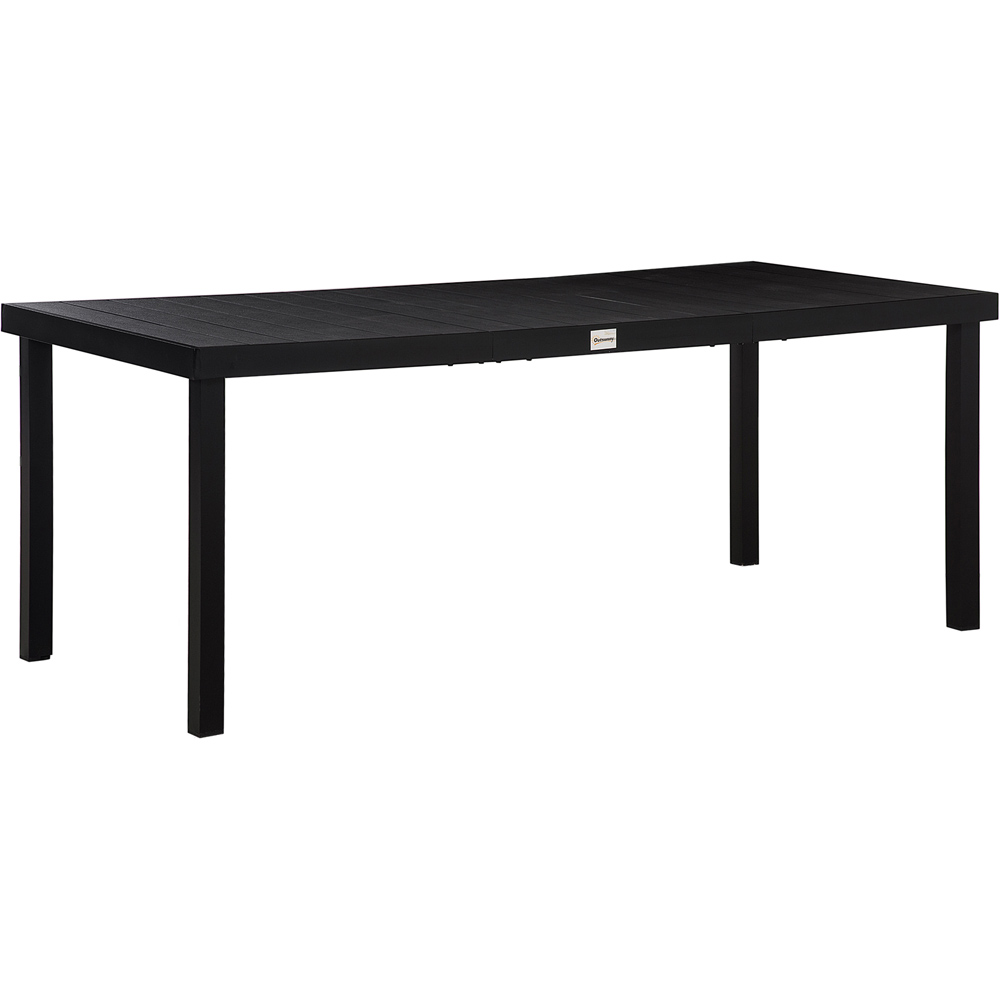 Outsunny Faux Wood 8 Seater Garden Dining Table Black Image 2