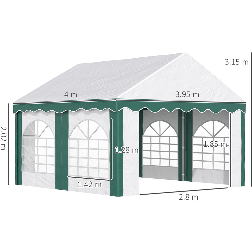 Outsunny 4 x 4m White Marquee Party Tent Image 5