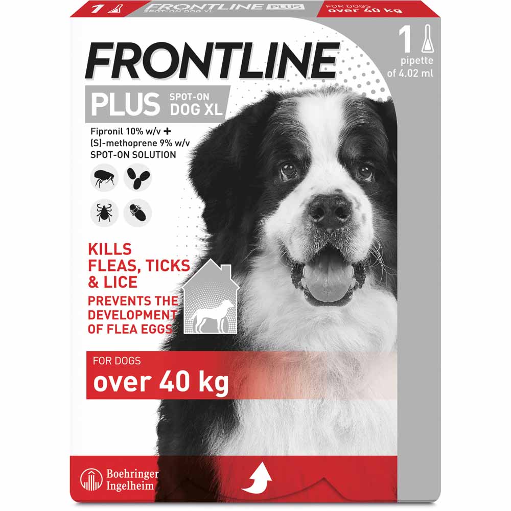 Frontline Plus Fleas Ticks and Lice for XL Dogs Over 40kg 1 pipette Image 1
