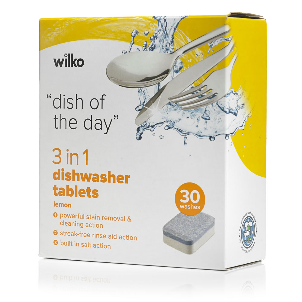Wilko Dishwasher Tablets 3in1 30pk Image 1