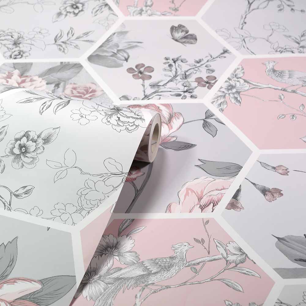 Arthouse Chinoise Decoupage Pink Wallpaper Image 2