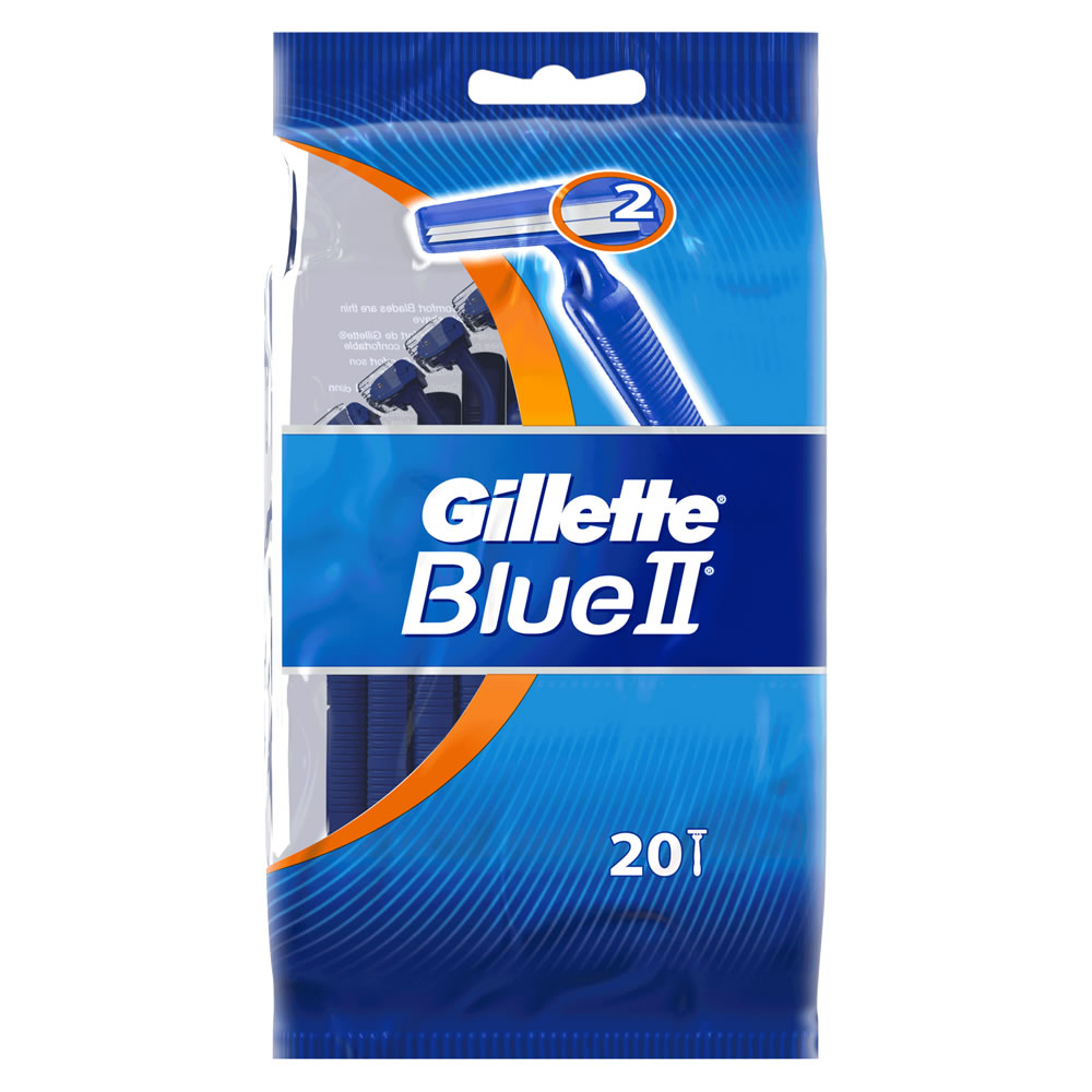 Gillette Blue II Men's Disposable Razor 20 pack Image