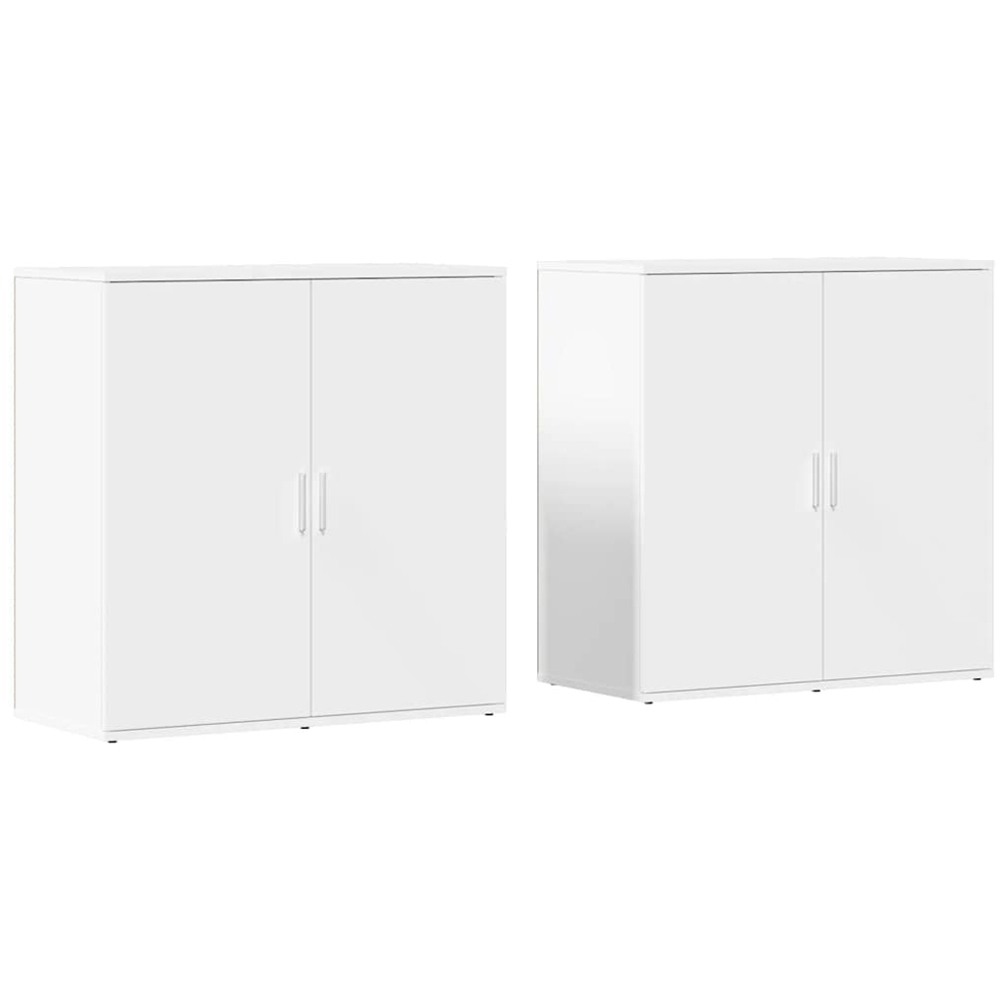 vidaXL 2 Door White Sideboard Set of 2 Image 2