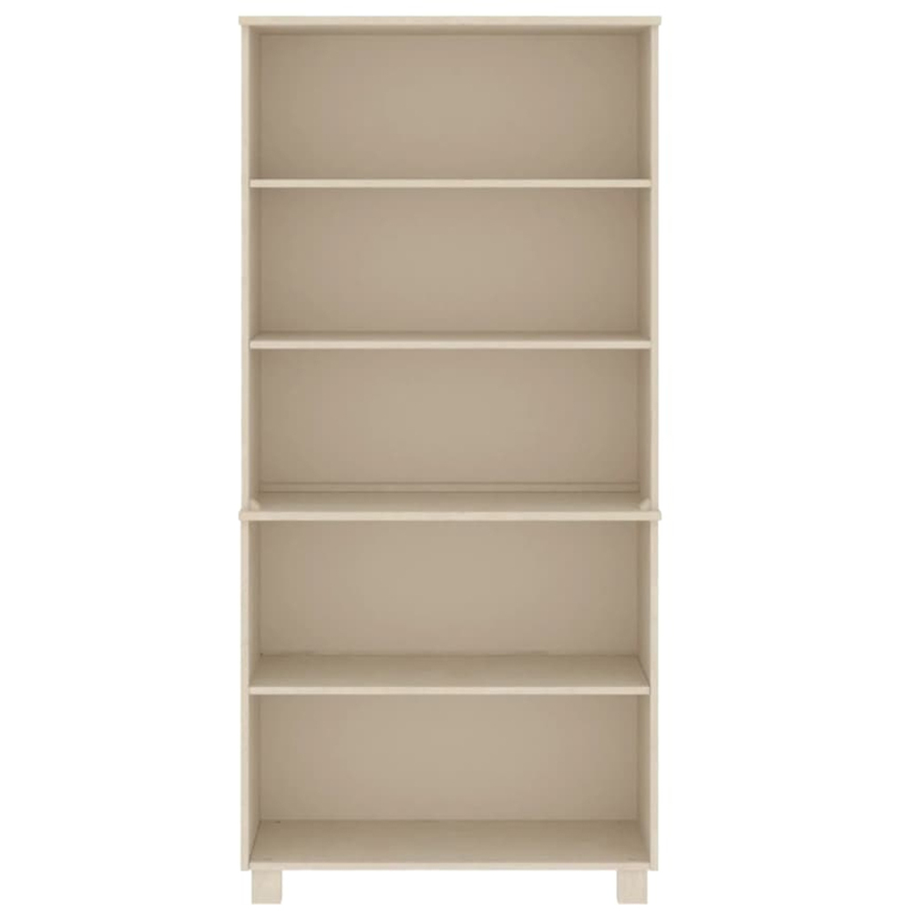 vidaXL 5 Shelf Honey Brown Solid Pine Wood Highboard Image 3