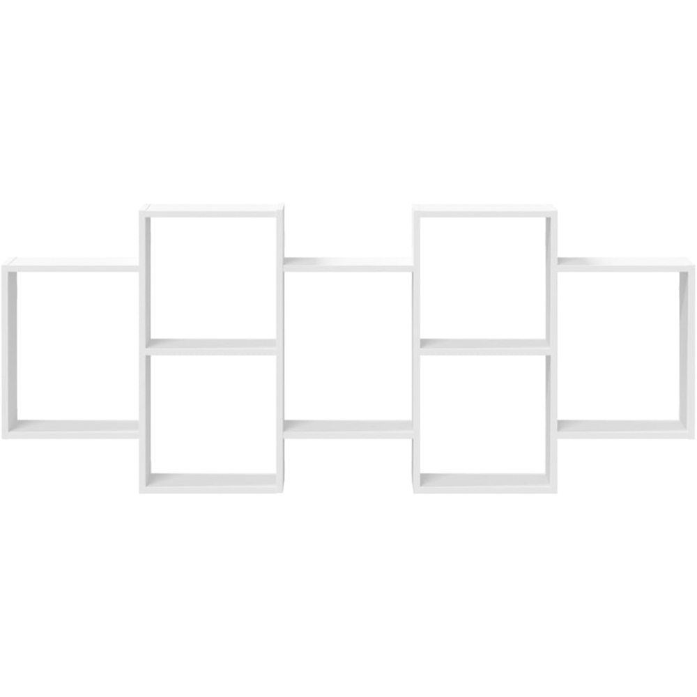 vidaXL 8 Shelf White Floating Wall Shelf Image 3