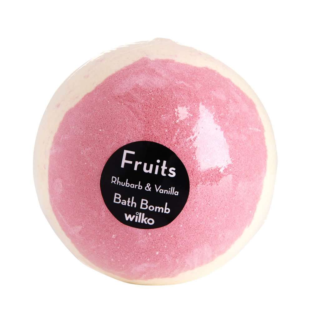Wilko Fruits Rhubarb and Vanilla 3D Bath Bomb 250g Image