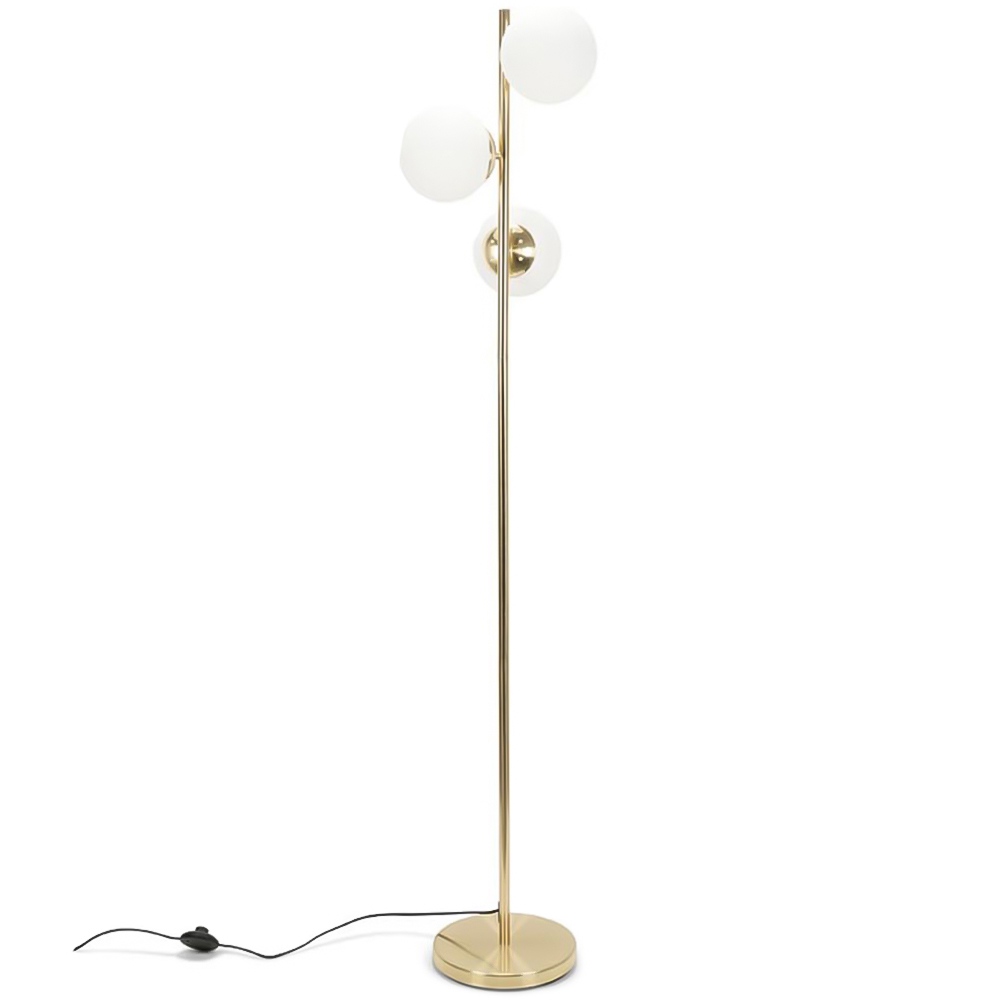 ValueLights Jas Brushed Gold Metal LED Floor Lamp Image 1