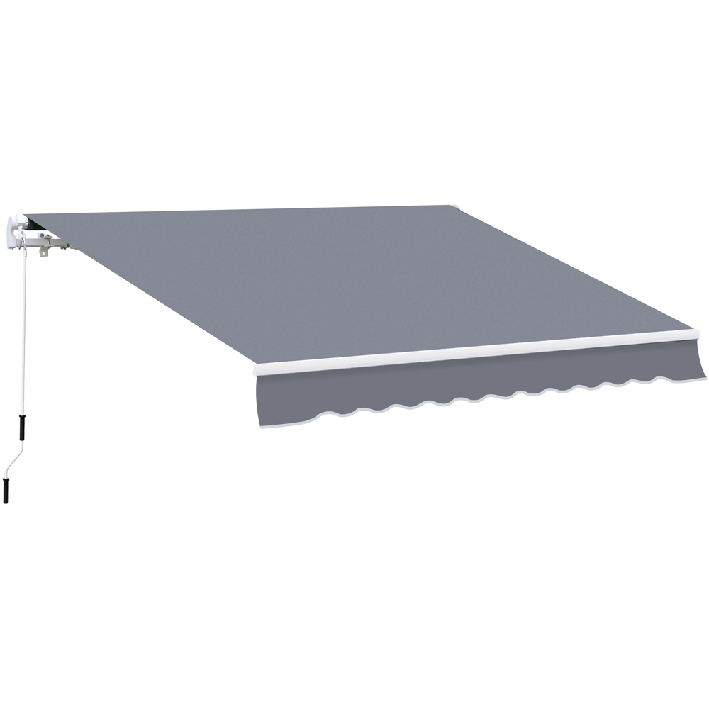 Outsunny Grey Manual Retractable Awning 4 x 3m Image 2