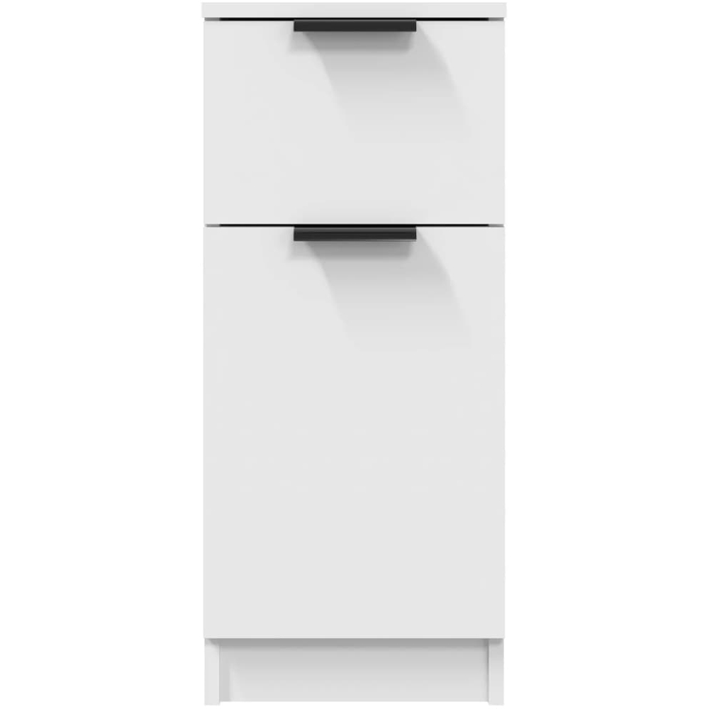 vidaXL Single Door Single Drawer White Sideboard Set of 2 Image 3
