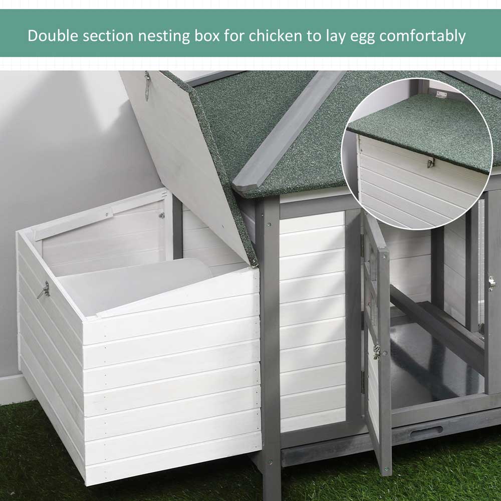 PawHut Wooden Chicken Coop with Nesting Box Image 3