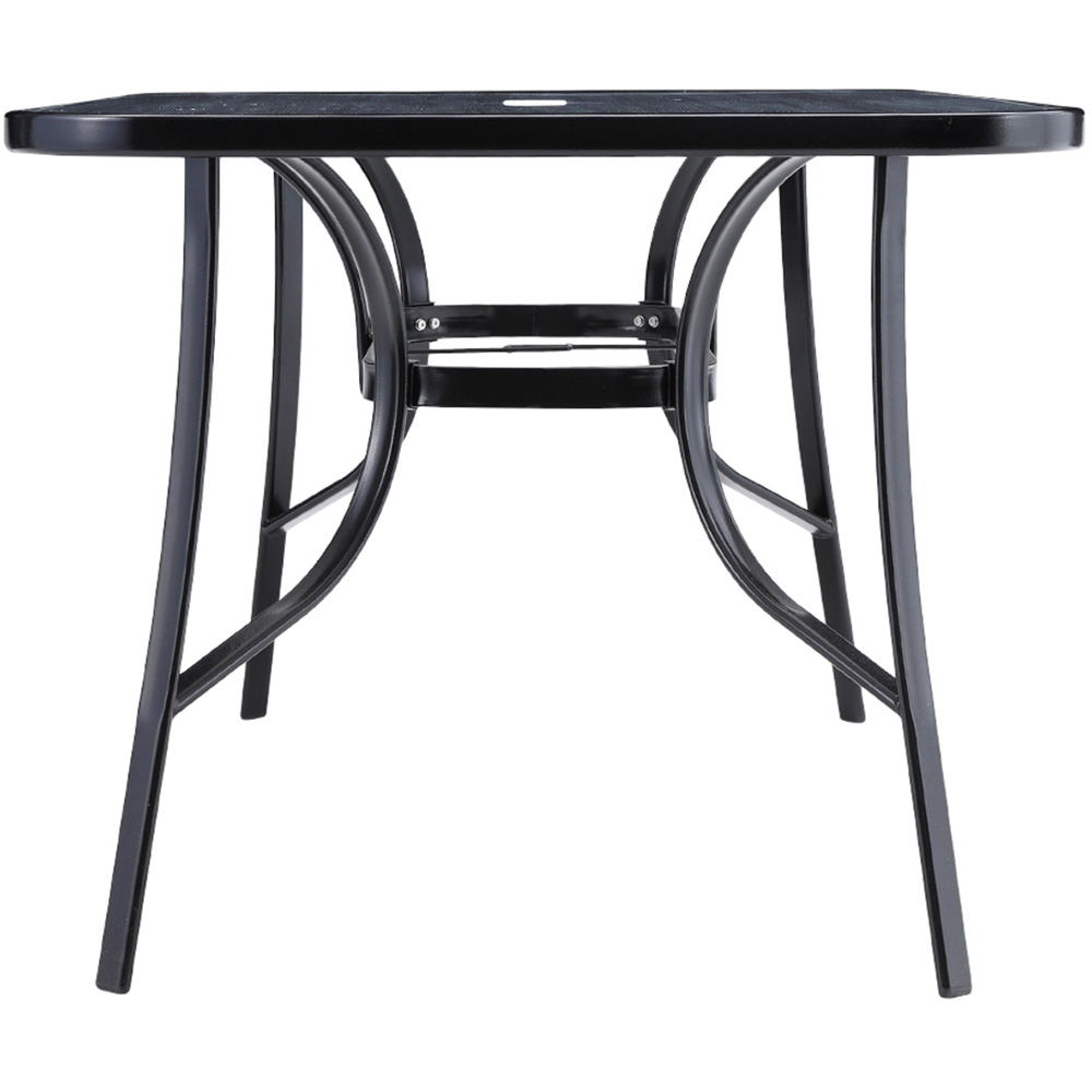 Living and Home Black Tempered Glass Large Rectangle Wood Grain Coffee Table Image 2