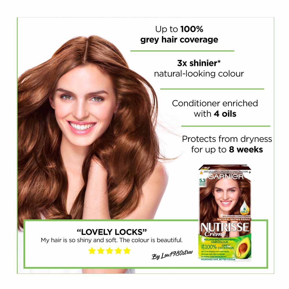 Garnier Nutrisse 5.3 Golden Brown Permanent Hair Dye Image 2
