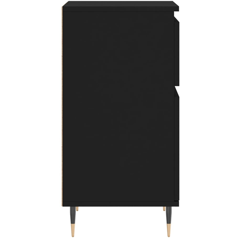 vidaXL Single Door Single Drawer Black Wooden Sideboard Set of 2 Image 8