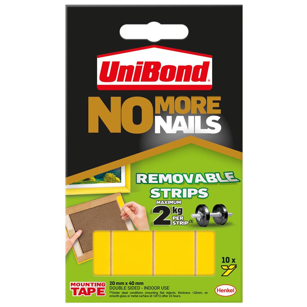UniBond No More Nails Removable Mounting Tape 10 Pack Image 1