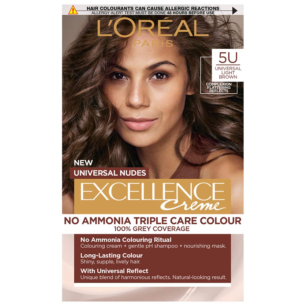 L'Oreal Paris Universal Nudes Excellence 5U Universal Light Brown Permanent Hair Dye Image 1