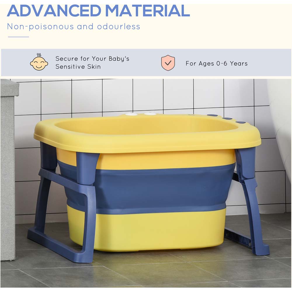 Portland 2 in 1 Yellow Baby Foldable Bath Tub Image 4