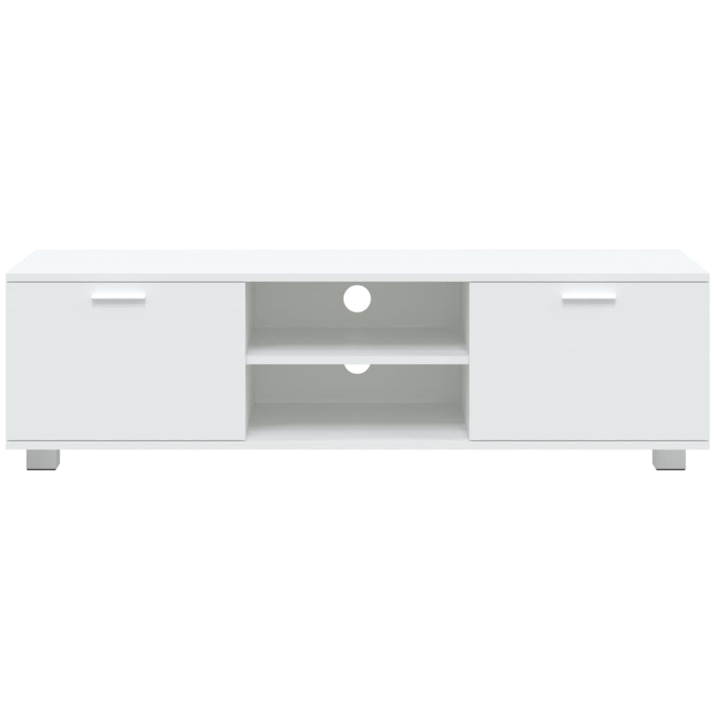 vidaXL 2 Door 2 Shelf White TV Cabinet Image 4