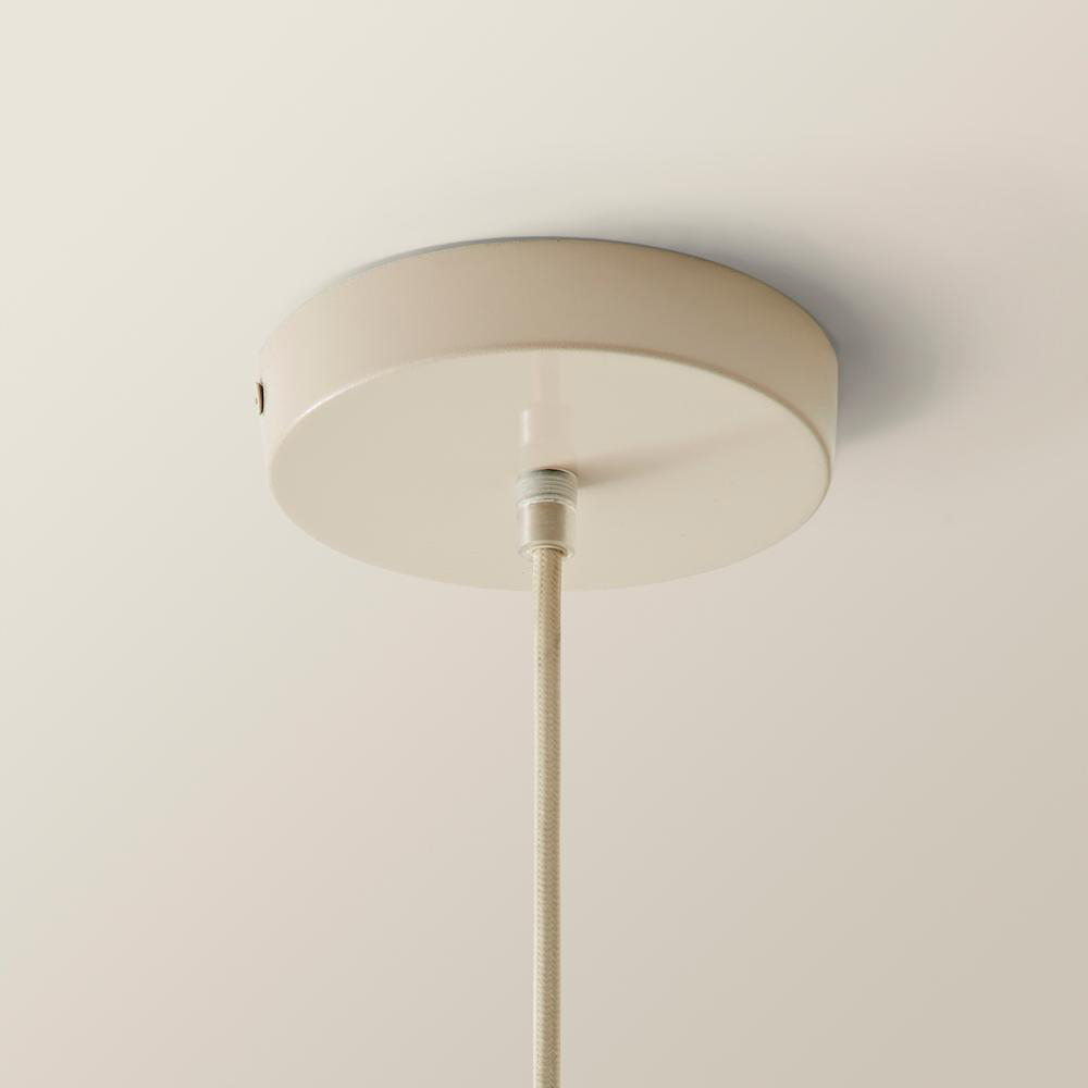 ValueLights Parker Cream and Walnut Pendant Light and Bulb Image 5